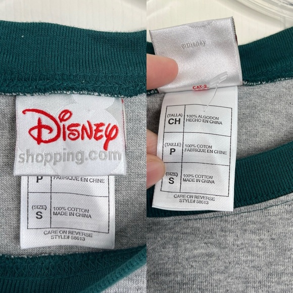 Disney Grumpy Dwarf Graphic Baseball Tee S Grey / Green - Picture 6 of 9